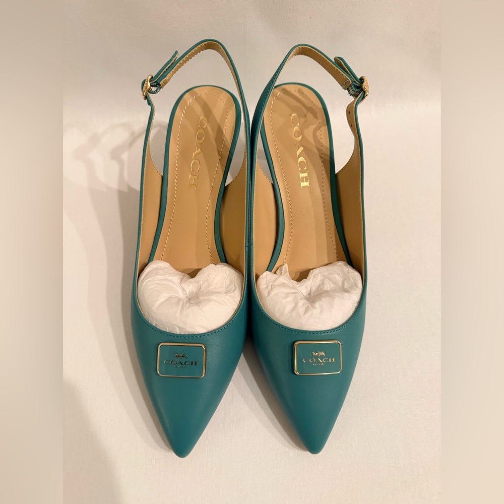 NWT Coach Jillian Slingback Coach lady’s shoes Blue/Green Size 7B True to size - Picture 5 of 11